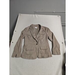 ANN TAYLOR LOFT PETITES Tan 1 Button Blazer Jacket Size 12 P Minimalist